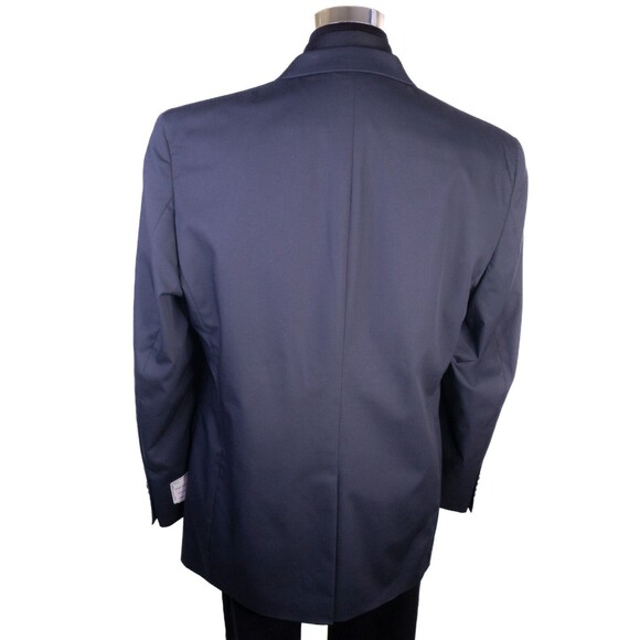 JOS A BANK Mens 44L Solid blue Sport Coat Jacket Blazer Two Button Cotton Blend - Picture 8 of 14